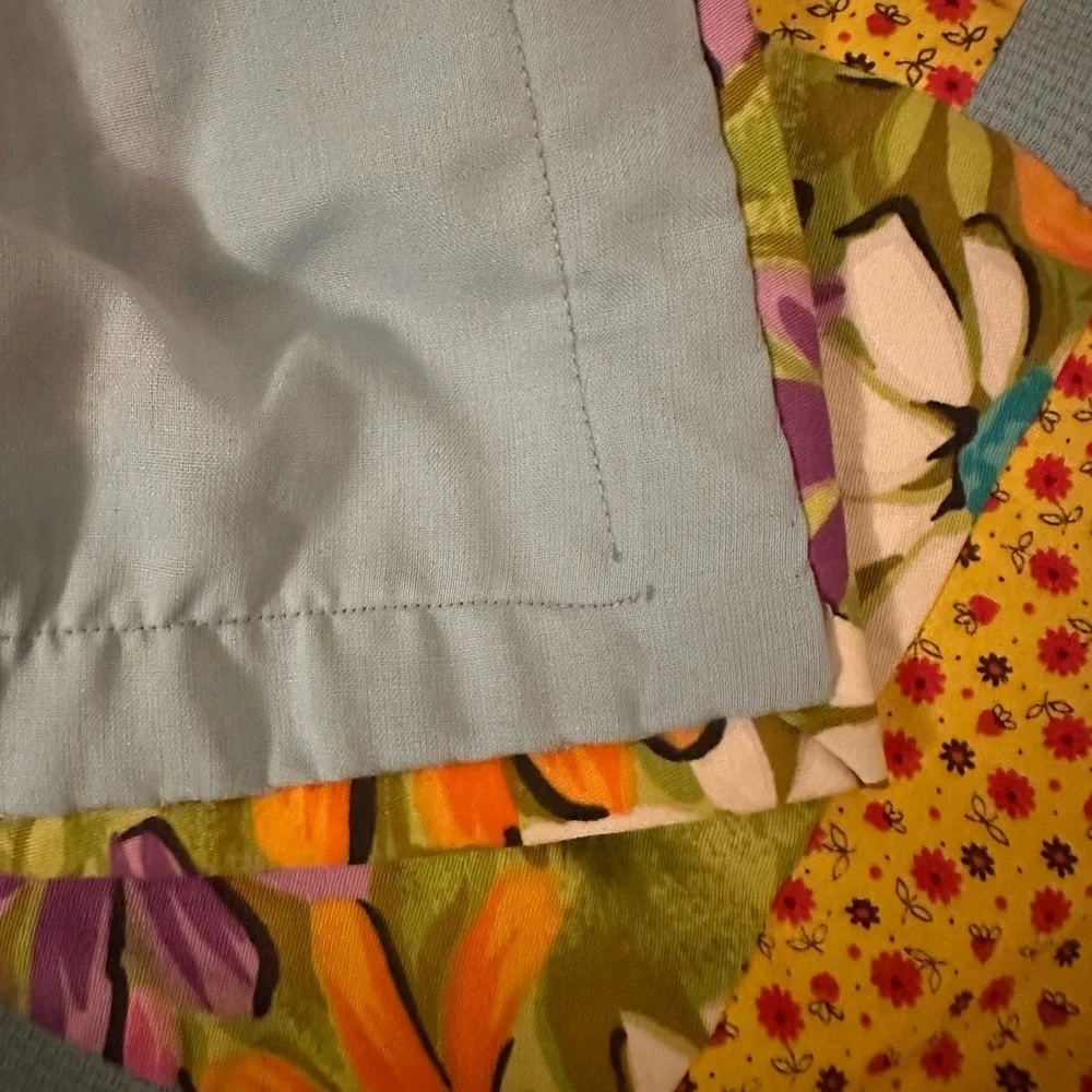 Colorful 60’s 70’s style handmade patchwork quilt blanket throw size twin